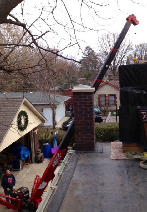 Spydercrane for residential project